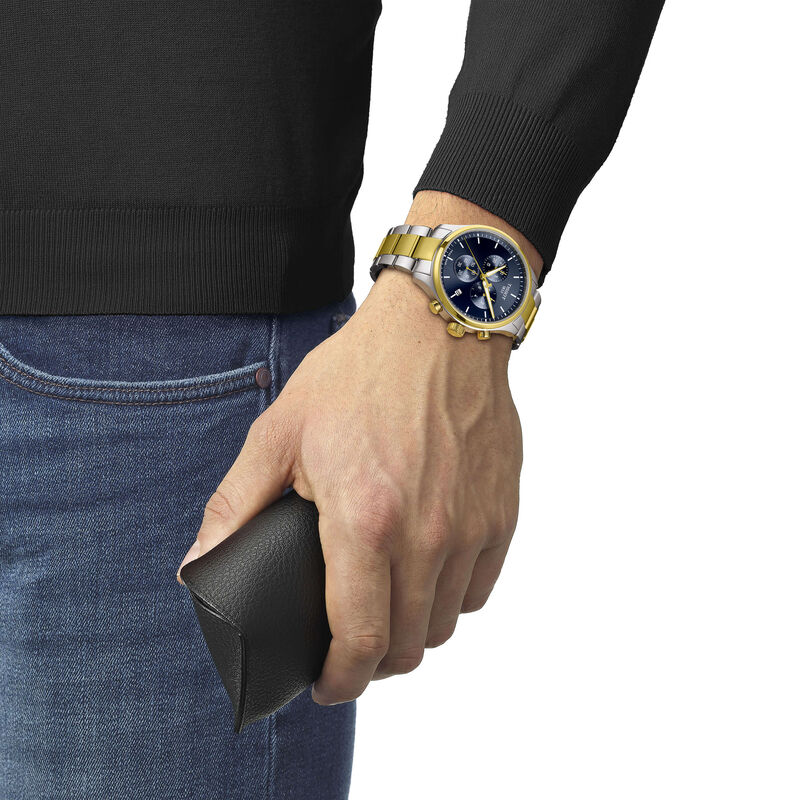 Tissot Chrono XL Classic Gold PVD Blue Dial Quartz Watch, 45mm image number 2