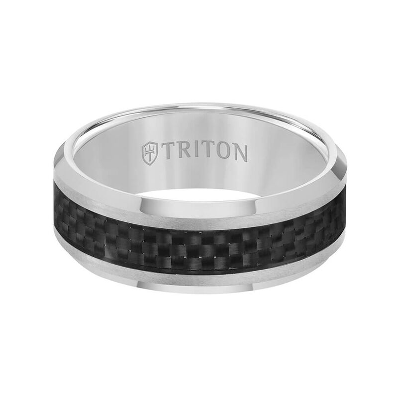 TRITON Contemporary Comfort Fit Carbon Fiber Band in Grey Tungsten, 8 mm image number 1