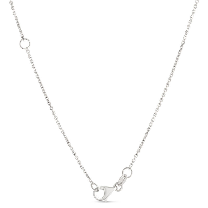 Oval Sapphire and Diamond Pendant Necklace, 14K White Gold image number 3