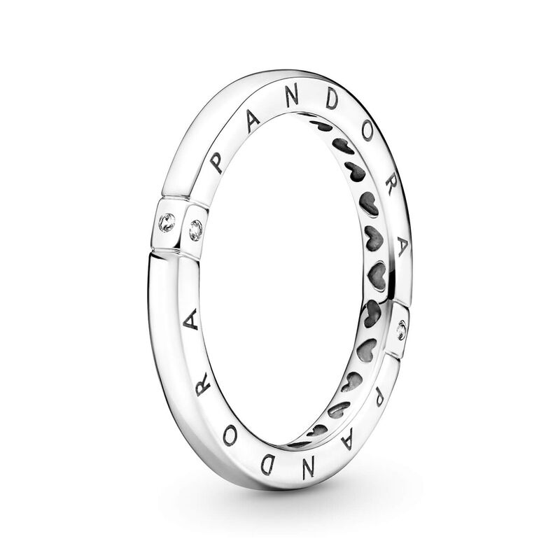Pandora Logo & Hearts CZ Ring image number 0