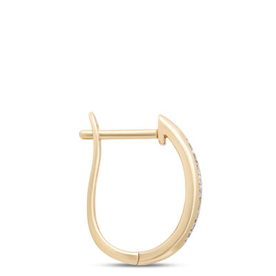 Hinged Hoop Diamond Earrings, 14K Yellow Gold