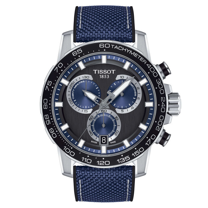 Tissot Supersport Chrono Black & Blue Steel Quartz Watch, 45.5mm image number 1