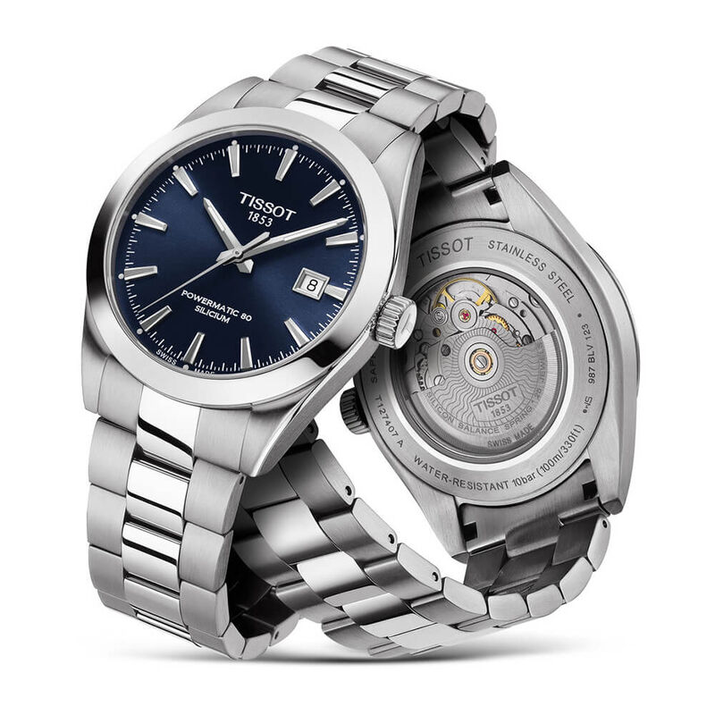 Tissot Gentleman Powermatic 80 Silicium Blue Dial Watch, 40mm image number 3