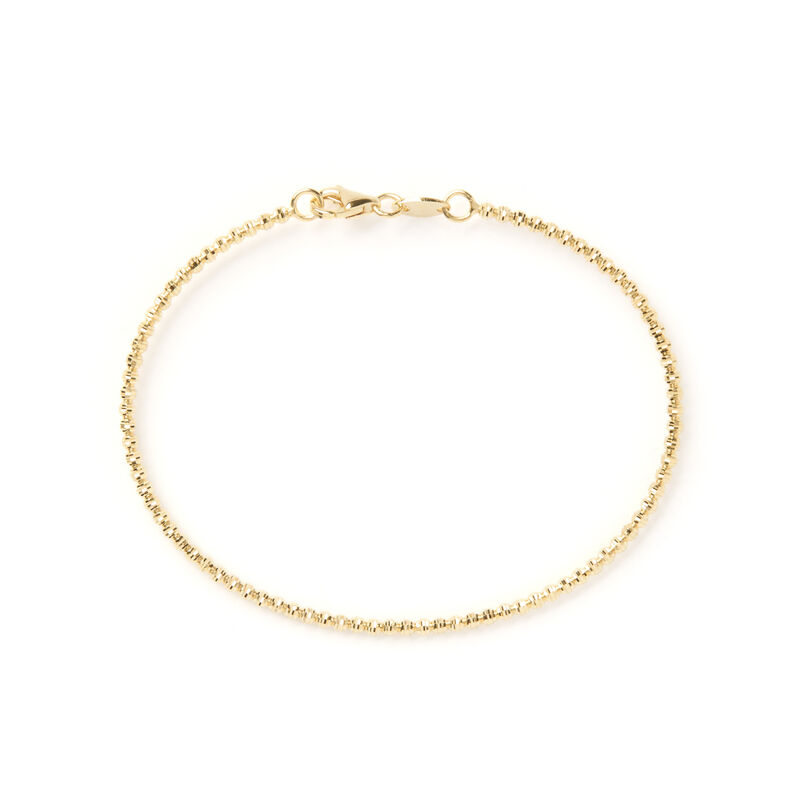 7-Inch Moon Cut Bead Bracelet, 14K Yellow Gold image number 0