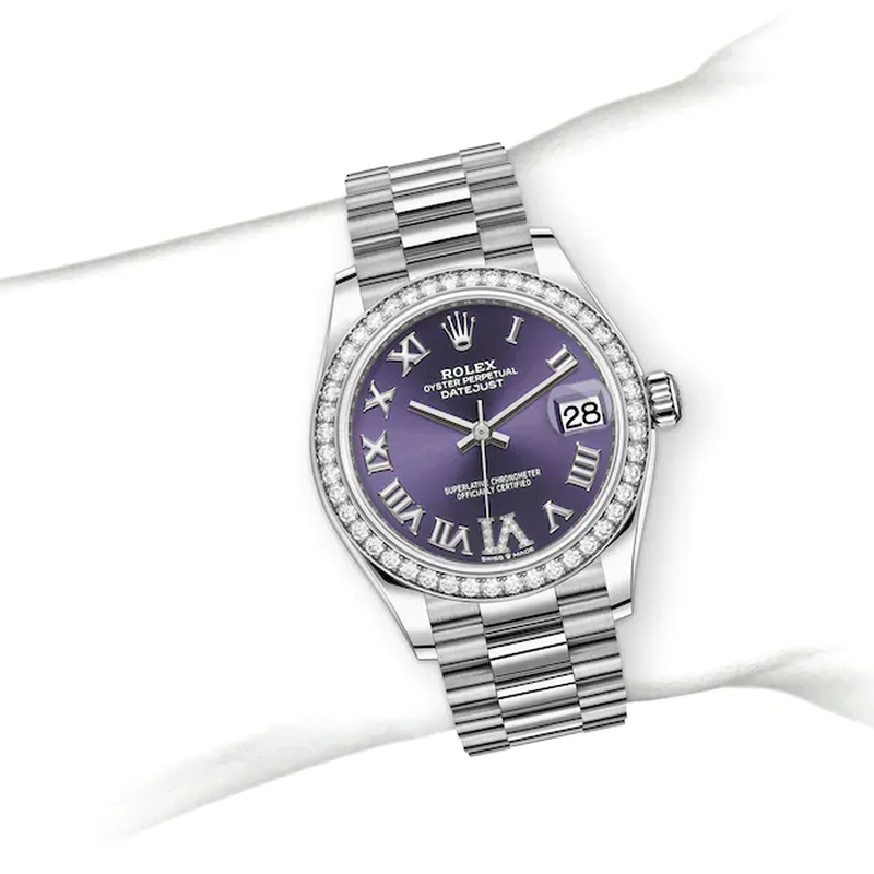 Rolex Datejust 31 Datejust Oyster, 31 mm, white gold and diamonds - M278289RBR-0019 at Ben Bridge