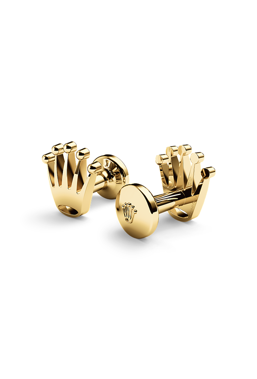 Rolex Crown cufflinks, 18 kt yellow gold, A1018
