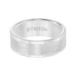 TRITON Contemporary Comfort Fit Satin Finish Band in White Tungsten, 8 mm