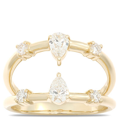 Two Row Diamond Ring, &frac12; Carat Total Weight, 14K Yellow Gold