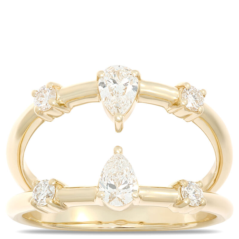 Two Row Diamond Ring, &frac12; Carat Total Weight, 14K Yellow Gold image number 0