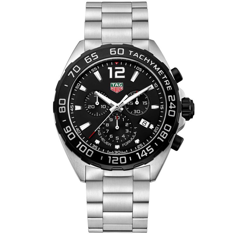 TAG Heuer Formula 1 Quartz Mens Black Steel Chronograph Watch image number 1