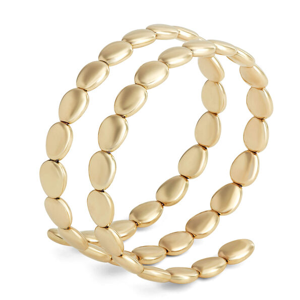 Toscano Shaped Bead Wrap Bracelet, 14K Yellow Gold