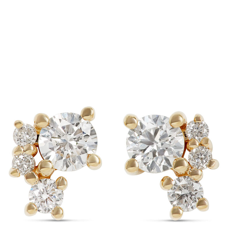 Ikuma Cluster Diamond Earrings, 14K Yellow Gold image number 0