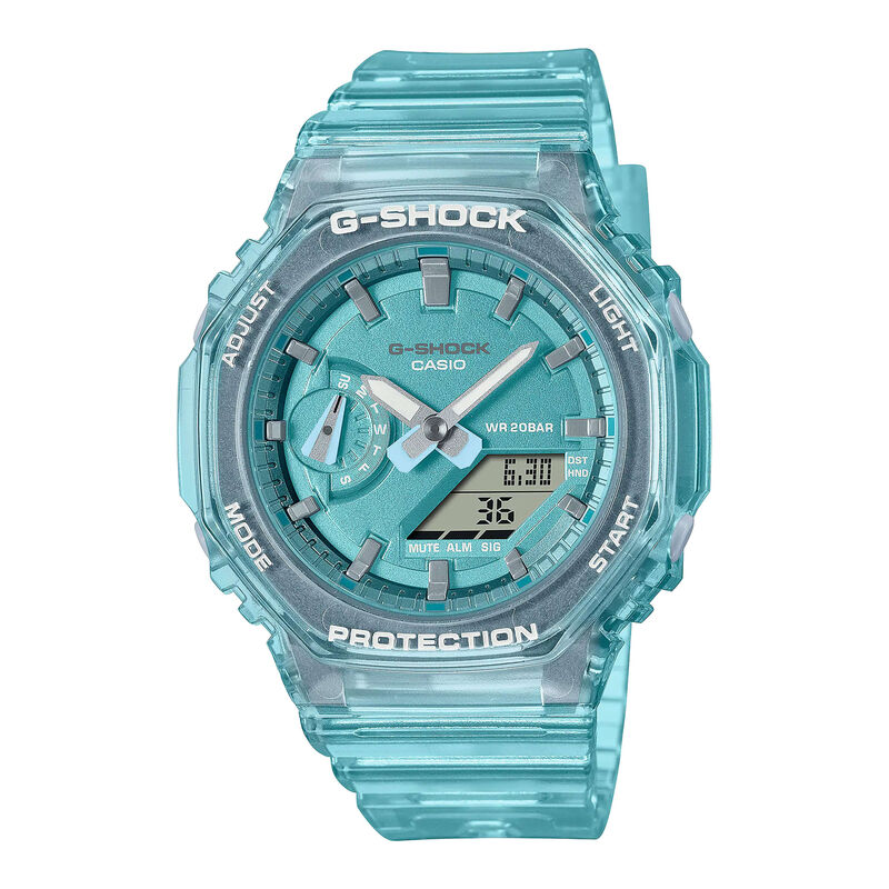 G-Shock Analog-Digital Watch Blue Metallic Case and Dial, 46mm image number 0
