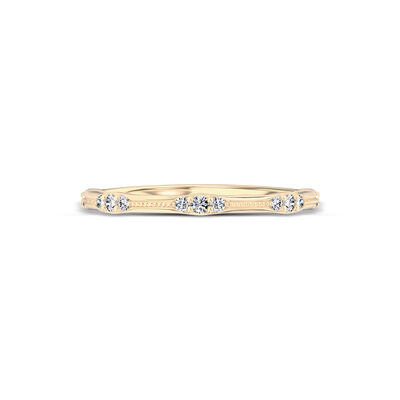 Classic Round Diamond Band, 1/10 Carat Total Weight, 14K yellow Gold