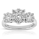 Love Eternal Diamond Cluster 3-Stone Engagement Ring 14K
