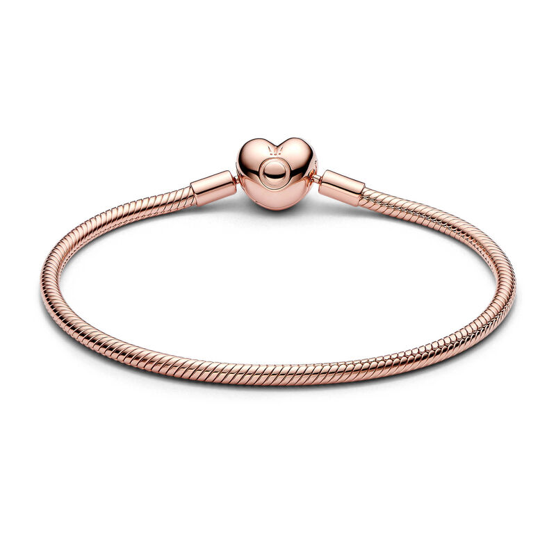 Pandora Moments Heart Clasp Snake Chain Bracelet image number 1