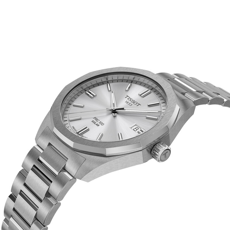 TISSOT PRC 100 Silver Tone Dial Watch, 39mm image number 3