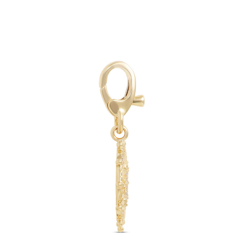 Fluted Disc Diamond Pendant, 14K Yellow Gold image number 2