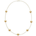 Mikimoto Golden South Sea Cultured Pearl Station Necklace 18K