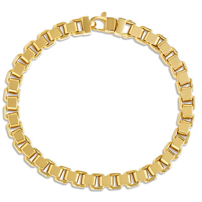 Toscano Square Box Link Bracelet, 14K Yellow Gold