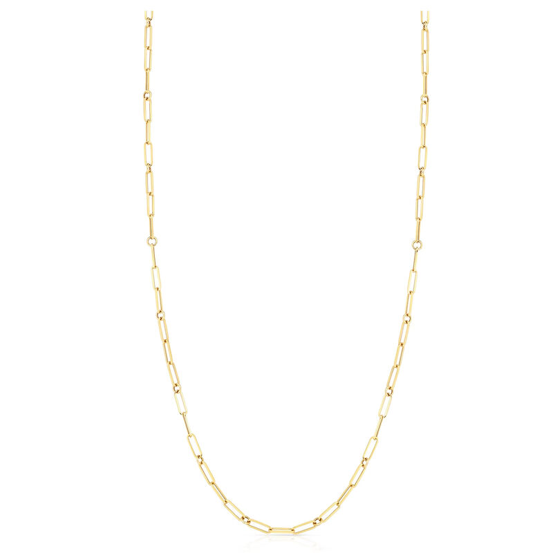 Roberto Coin Designer Gold Fine Paperclip Chain Necklace 18K image number 0