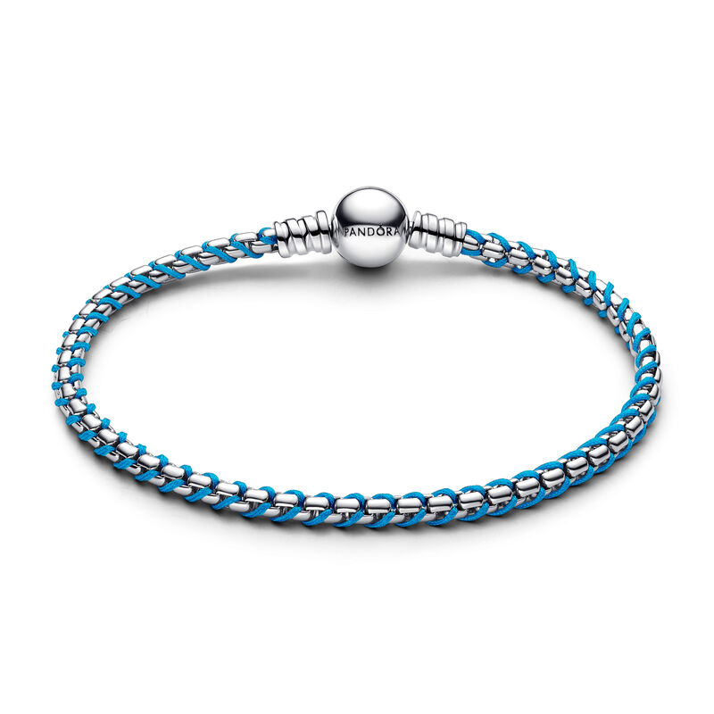 Pandora Blue Cord Box Chain Bracelet image number 1