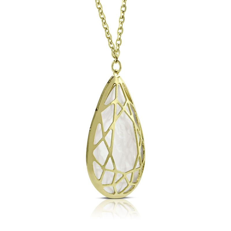 Toscano Pear Shaped Mother of Pearl Necklace 14K image number 2