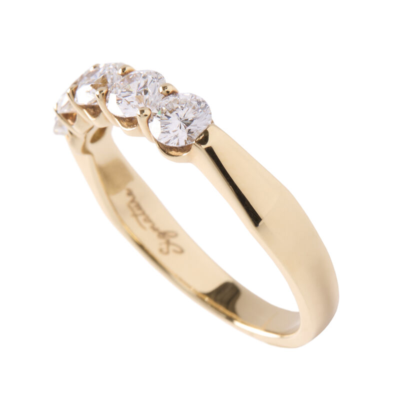 Ben Bridge Signature 5 Stone Diamond Anniversary Band, Yellow Gold image number 1