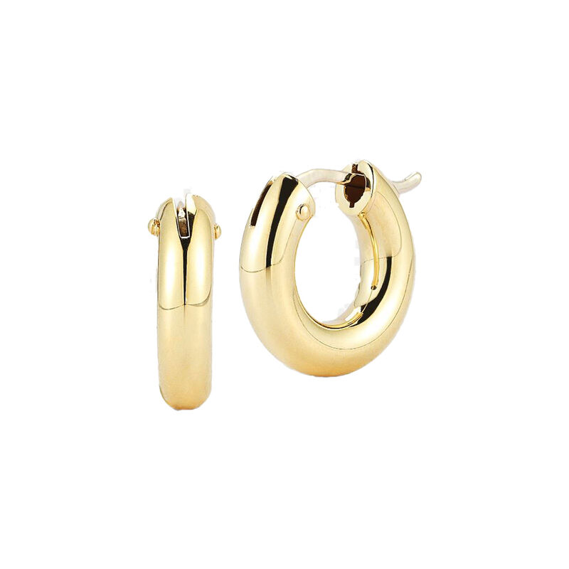 Roberto Coin Small Round Tube Hoop Earrings 18K image number 1