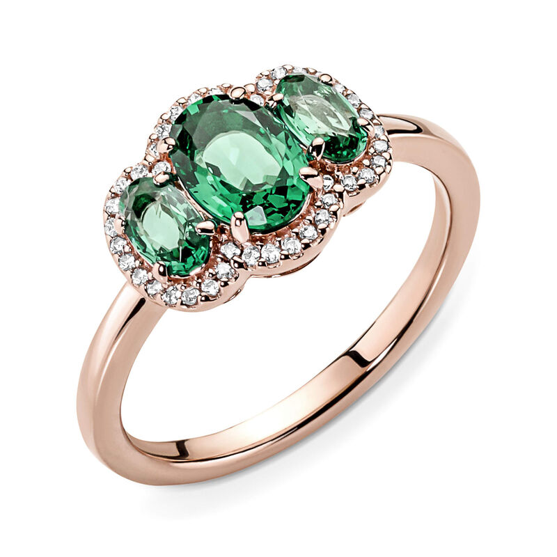Pandora Green Three-Stone Vintage Crystal & CZ Ring image number 3