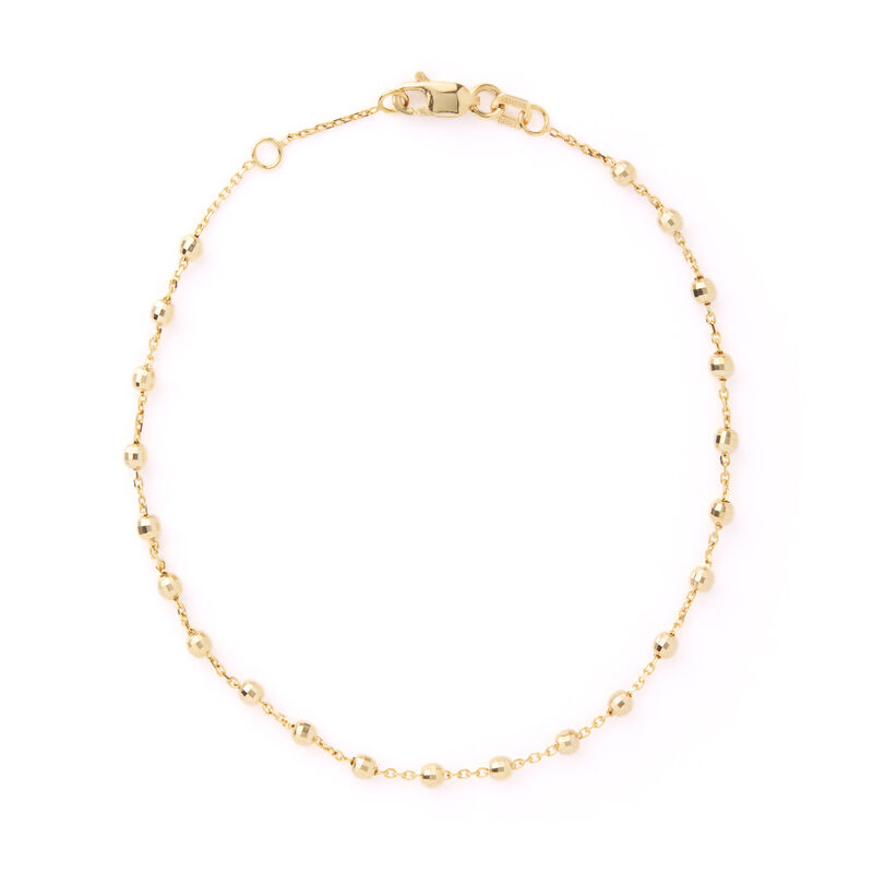 Adjustable Bead Station Bracelet, 14K Yellow Gold image number 0