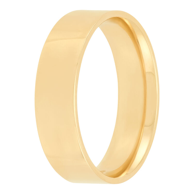 Yellow Gold Polished Pipe Comfort Fit 6mm Band 18K image number 1
