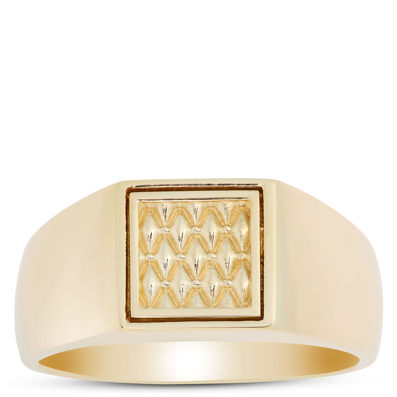 Toscano Quilted Square Center Ring, 14K Yellow Gold image number 0