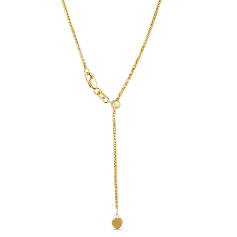 Popcorn Link Necklace with Slider Bead, 14K Yellow Gold image number 1