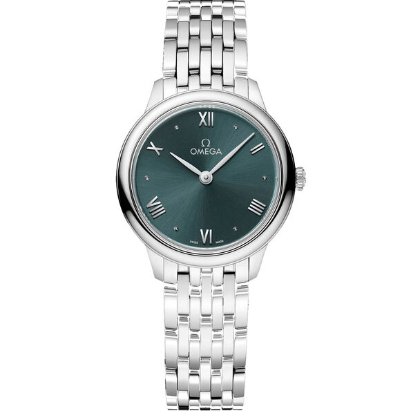 OMEGA Prestige De Ville Steel Green Dial Watch, 27.5mm