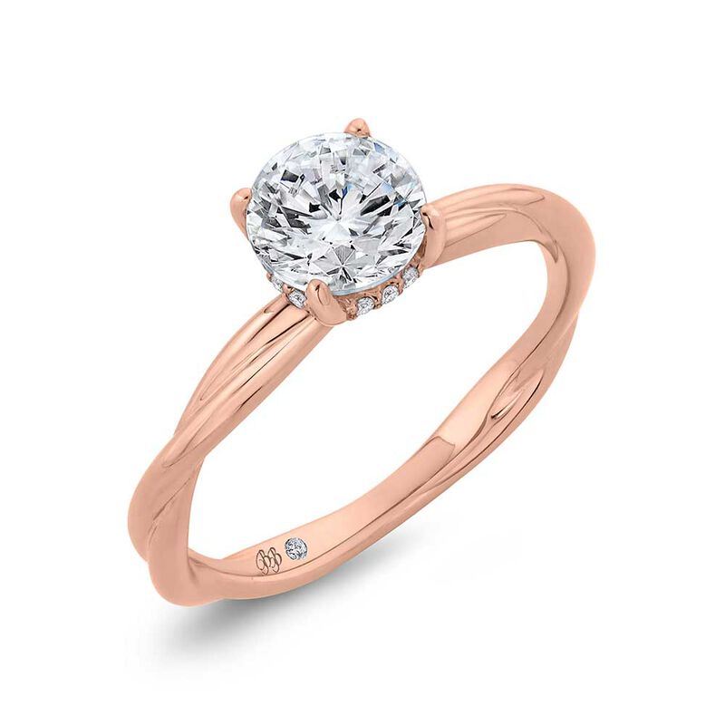 Bella Ponte Rose Gold Diamond Engagement Ring Setting 14K image number 0