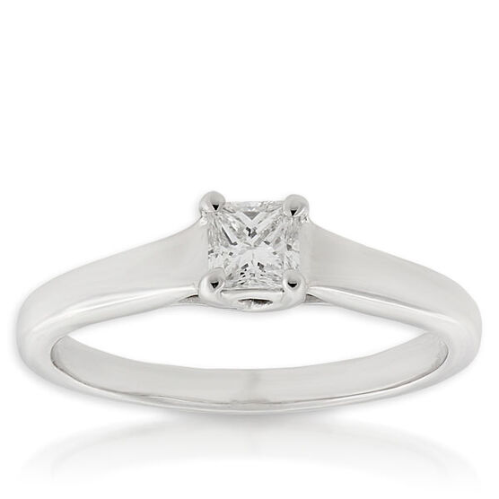 Ikuma Canadian Princess Cut Diamond Solitaire Ring 14K, 1/3 ct.