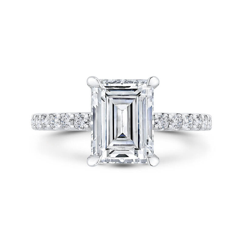 Bella Ponte Emerald Cut Diamond Engagement Ring Setting 14K image number 1