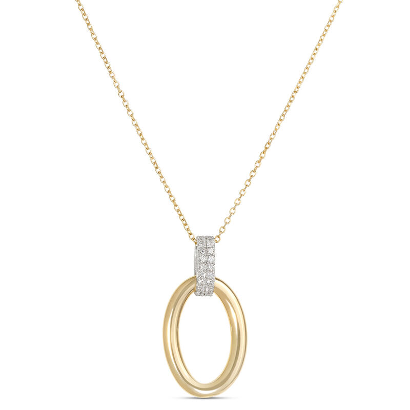 Toscano Door Knocker Pendant with Diamonds, 18K Yellow Gold image number 0