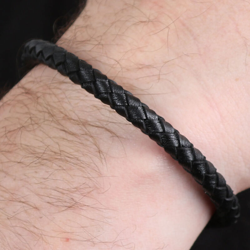 Leather Braided Men's Bracelet image number 3
