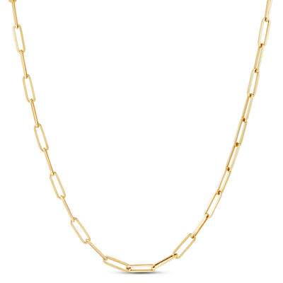 Paperclip Chain Necklace 14K, 24"