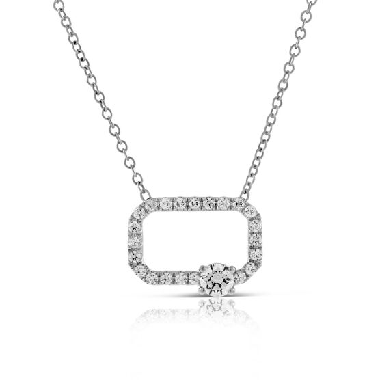 Ben Bridge Signature Diamond Open Square Necklace 18K N033RT81BFC58W Ben Bridge Jeweler