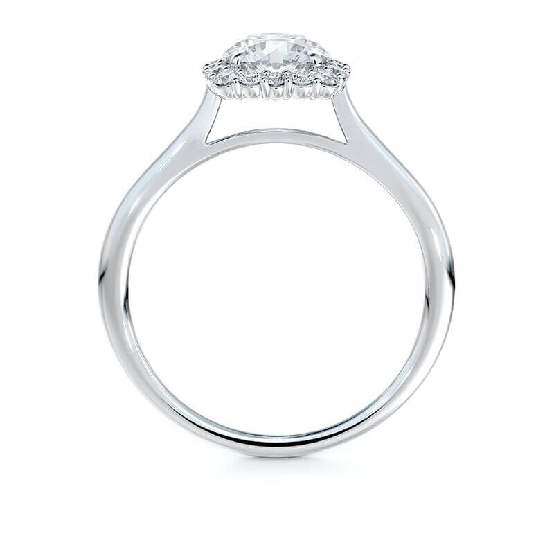 De Beers Forevermark Round Diamond Cushion Halo Ring 18K image number 3