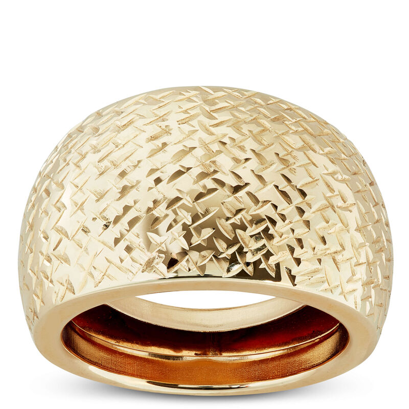 Toscano Diamond Cut Domed Ring, 14K Yellow Gold image number 0
