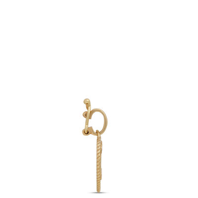 Classic Shield Charm with Round Diamonds, 0.04 Total Carat Weight, 14K Yellow Gold