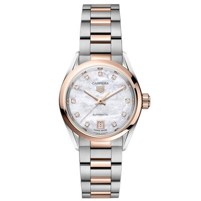 TAG Heuer Carrera Date White Dial Watch, 29mm
