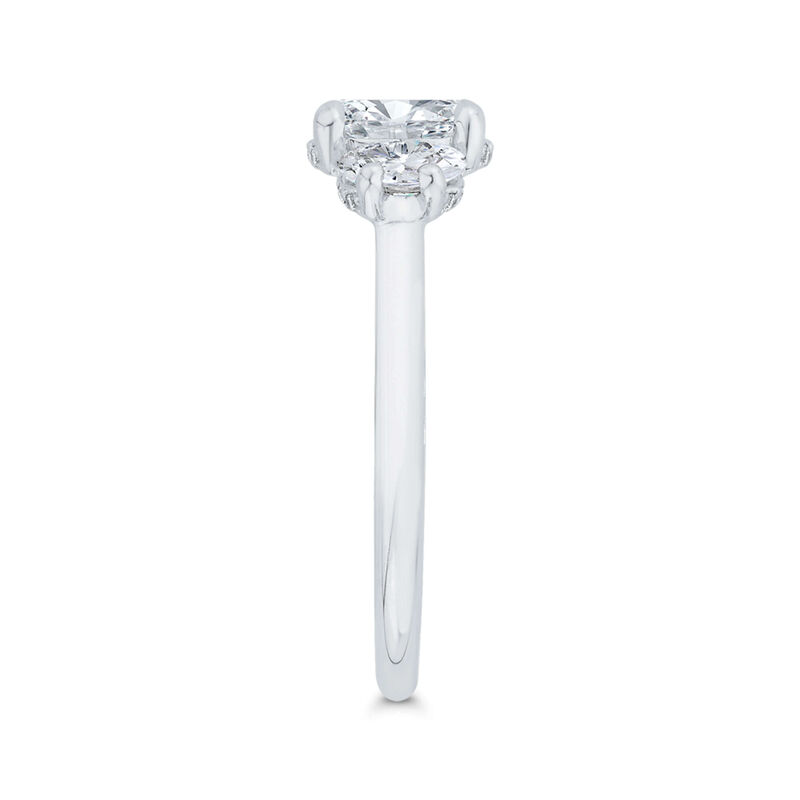Bella Ponte 3-Stone Oval Cut Diamond Engagement Ring in Platinum image number 2