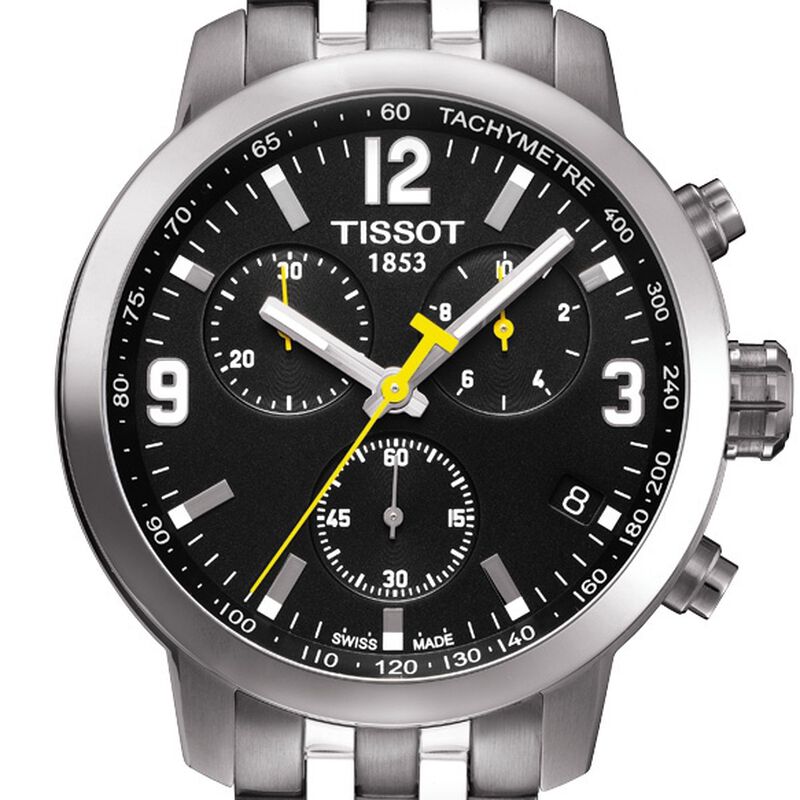 Tissot PRC 200 Chronograph Black Dial Quartz Watch, 42mm image number 1