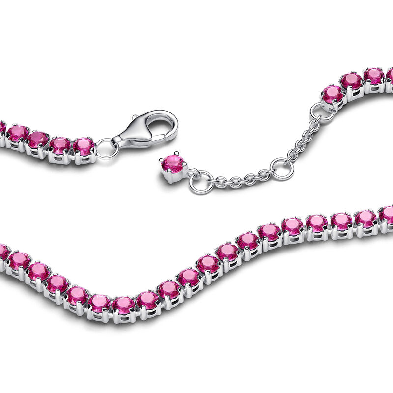Pandora Sparkling Pink Tennis Bracelet image number 1