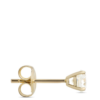 Classic Round Diamond Studs, &frac12; Carat, in 14K Yellow Gold